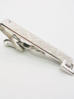 Tie Clip silver tone classic vintage Swank Tie Bar Formal Men's Accessory